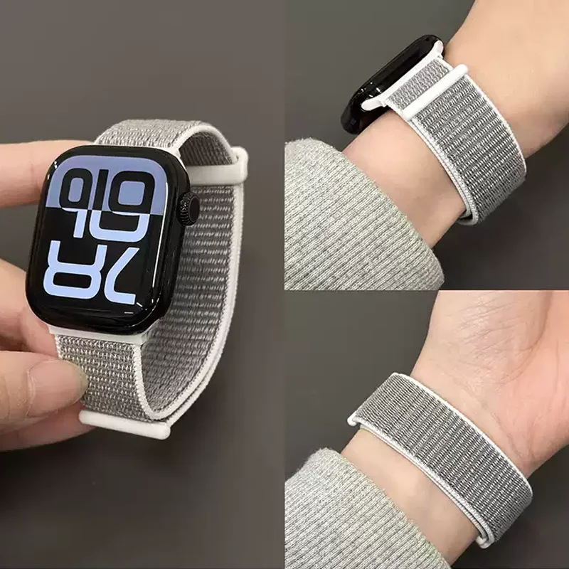 حلقة النايلون لساعة أبل حزام 45 مللي متر 44 مللي متر 49 مللي متر 46 مللي متر 40 مللي متر 41 مللي متر 38 مللي متر 42 مللي متر Correa سوار iWatch سلسلة 6 Se 7 8 9 10 Ultra2 الفرقة