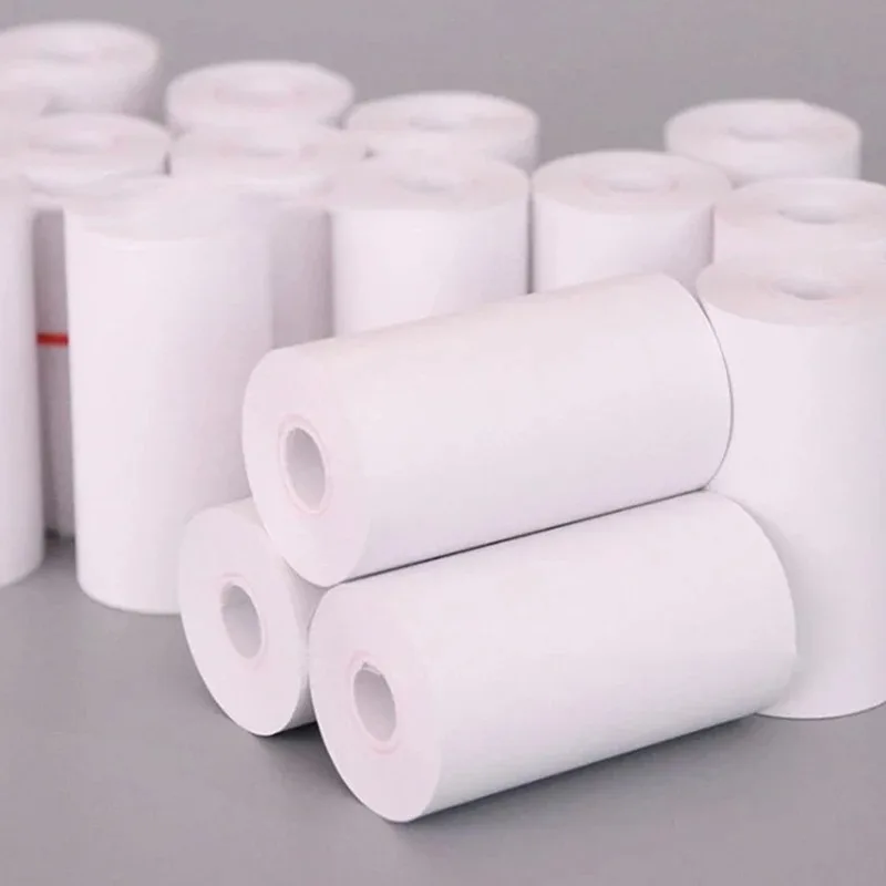 58mm Mini Photo Printer Paper Rolls Thermal Paper 57*25MM White Color Gift DIY Sticker Label Receipt Bill Self-adhesive Paper