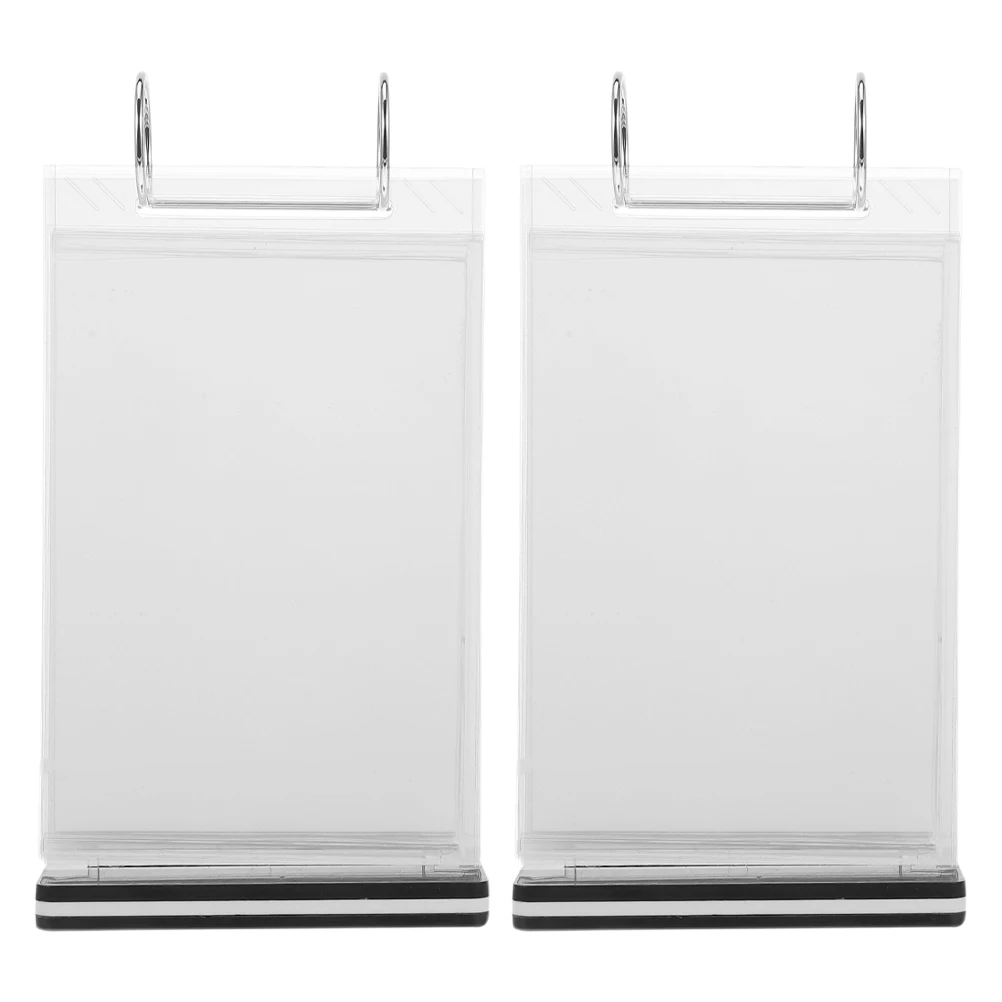 2pcs Acrylic Menu Display Holder Flip Page Cover Poster Frame Advertisement Table Sign For Bar Cafe Restaurant Organizer
