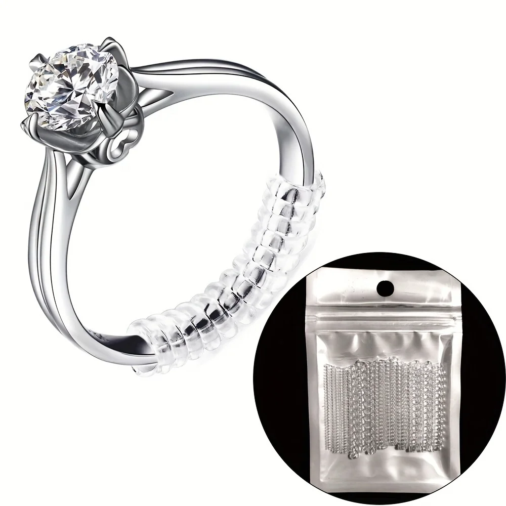 

4/8/12pcs Invisible Ring Size Adjuster, Transparent Ring Adjusters for Loose Rings, Ring Adjust Size Tool