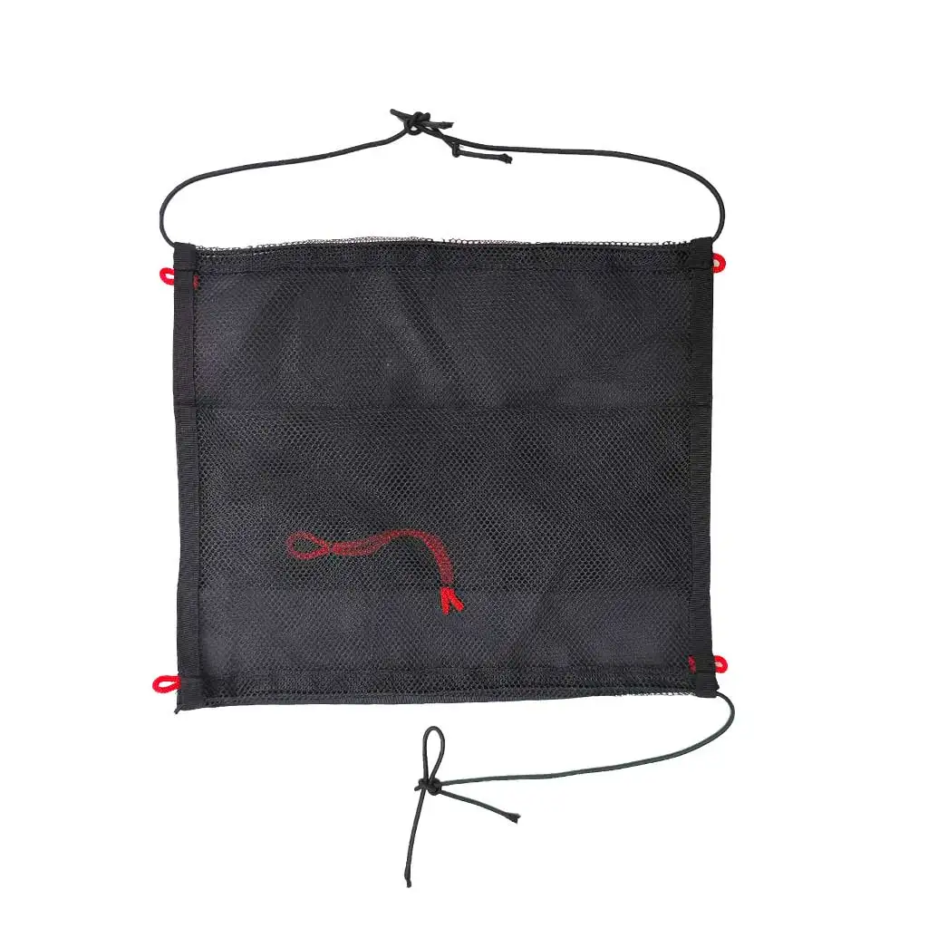 Heavy Duty Kayak Mesh Deck Bag Boat Essential Emergency Gear Storage Pouch Dinghy Boat Paddle Holder