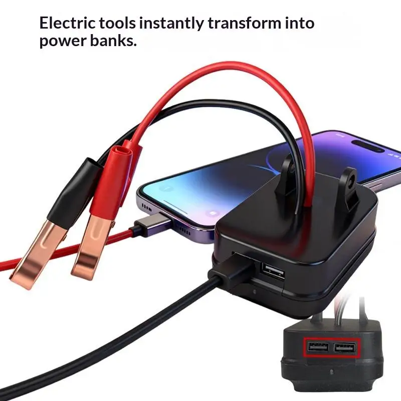 ~1Pcs Car Accessories Igniter Jump Starter Charger For Lithium Battery Booster Cable Adapter Emergency Power With Clip