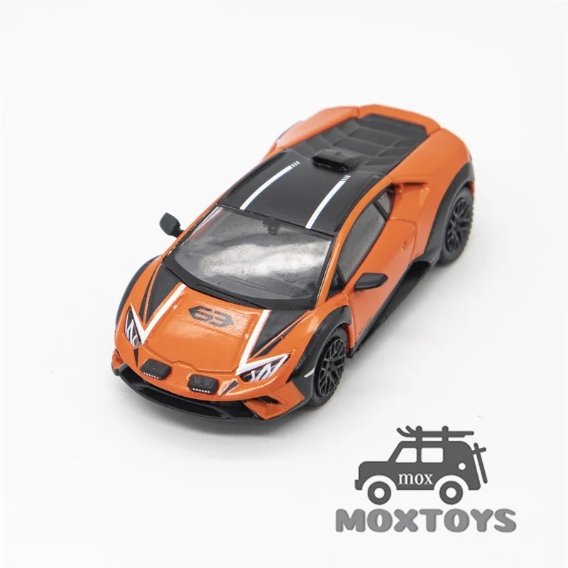 Sparky Diecast Model Car, 1:64 Lambo Serrato, laranja e branco, minúsculo exclusivo