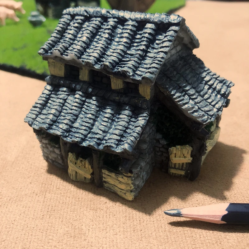 Emulation Miniature Small House Farmhouse Shemao Grass House Micro Scenery Sand Table Model Props Landscape Decoration Ornaments