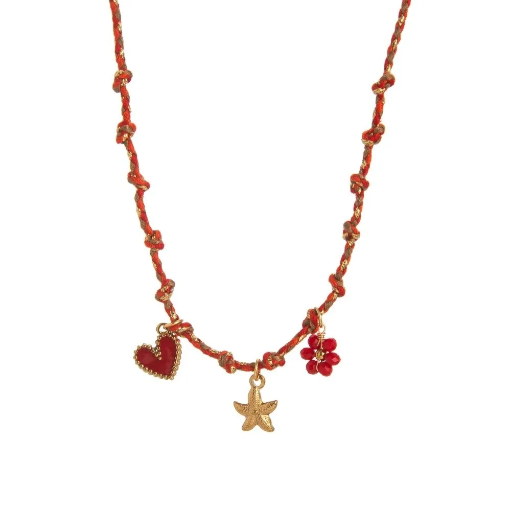 Kalung Rantai Tali Simpul Boho Antik Kalung Cangkang Keong Bintang Laut Penyu Hadiah Choker Kerang Matahari
