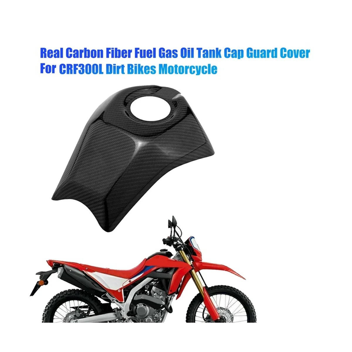 Real Carbon Fiber Fuel Gas Oil Tank Cap Guard Cover for Honda CRF300L Dirt Bikes Motorcycle Gas Shield Accessory