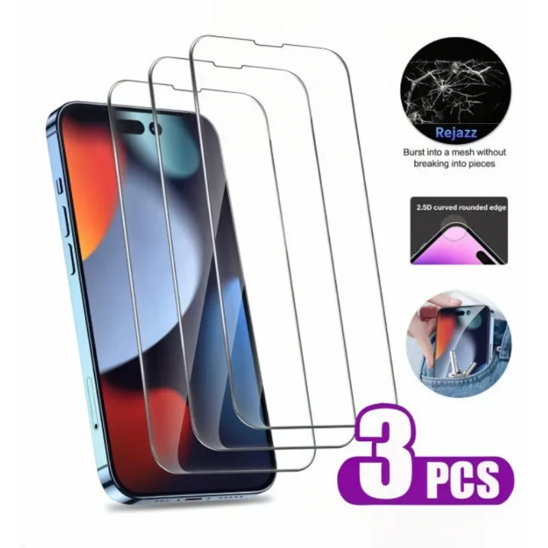 3Pcs Tempered Glass for IPhone 17 16 Pro Max Plus 17Air Screen Protector for iPhone 17Pro 16Pro HD Clear Protective Glass Film