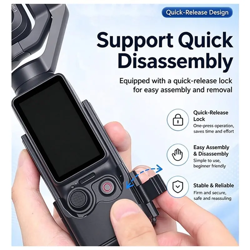 Voltvibe-Multifunctional Adapter Mount/Bracket With Cooling For DJI Pocket 4 Pro/4/3 Clip-On Mount