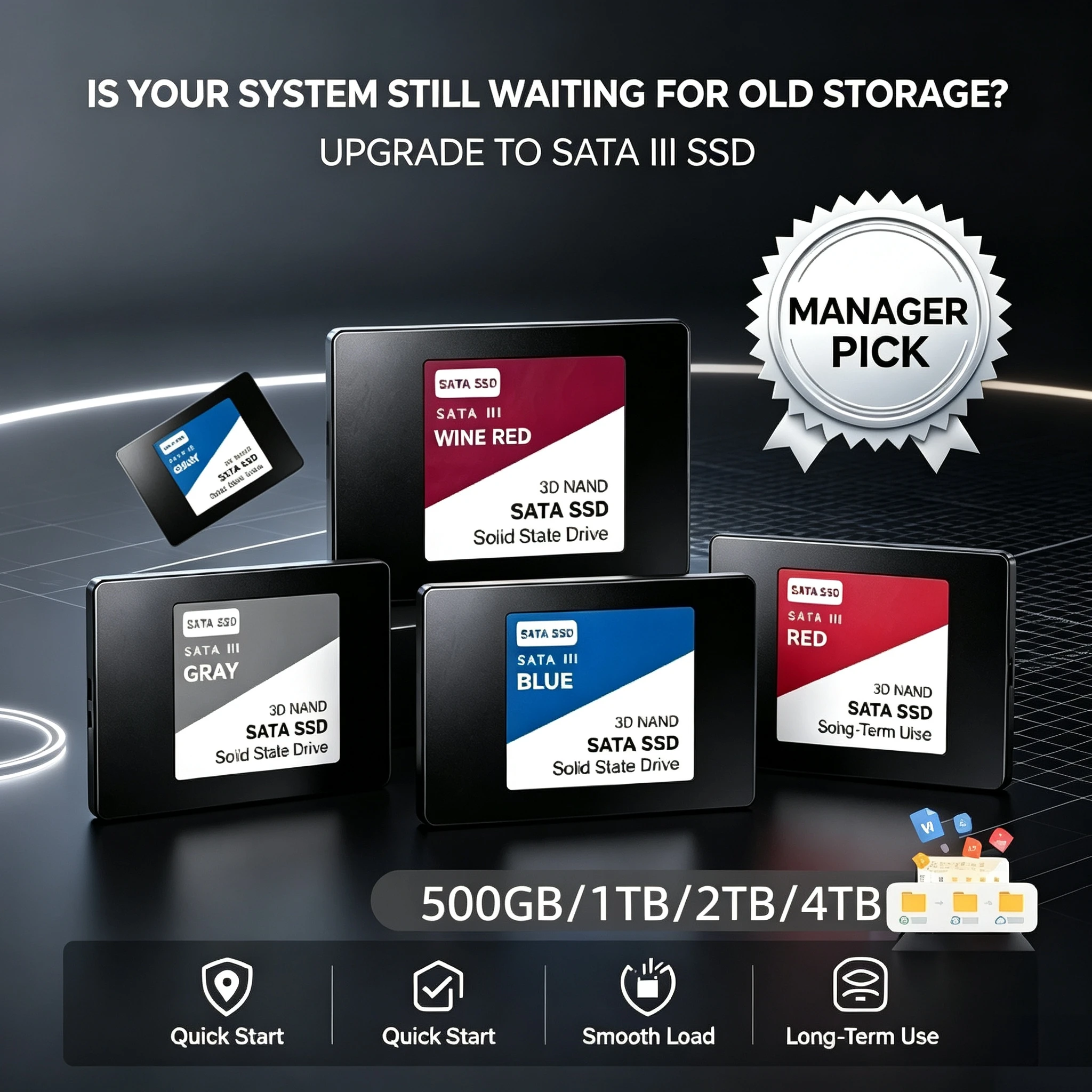 New Solid State Drive, 1TB/2TB, Super Speed SSD HDD, SATA3, 2.5-Inch, Built-in SSD Disk, TLC, Laptop, Desktop. Super.