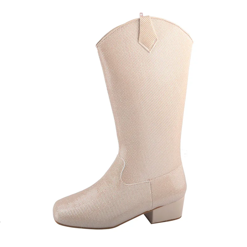 

Venus lure, замшевые ботинки для деревенских танцев на подошве, блестящие танцевальные ботинки телесного цвета с квадратным носком и боковой молнией 3 см