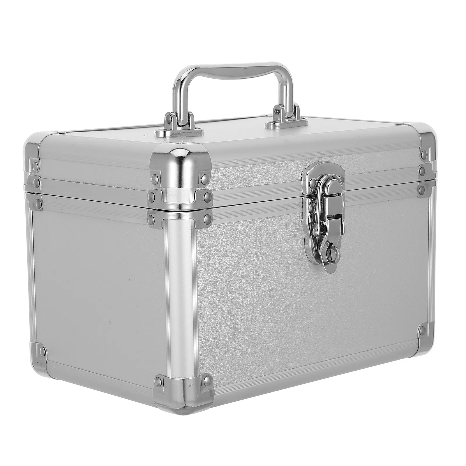 Metal Tool Box Aluminum Alloy Tool Box 9.5x6.3x6.3in Portable Instrument Organizer Storage Organizer for Makeup Sundries