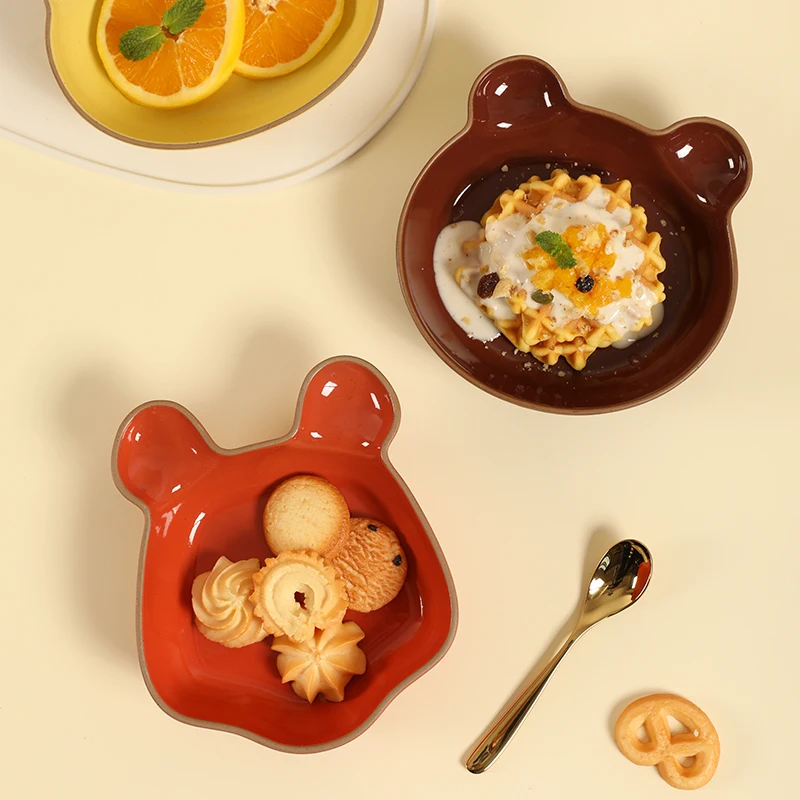 

Animal Shaped Snacks Dessert Plate Porcelain Fruit plate Candy Cake Serving Dish Baby Kitchen Tableware Sauce