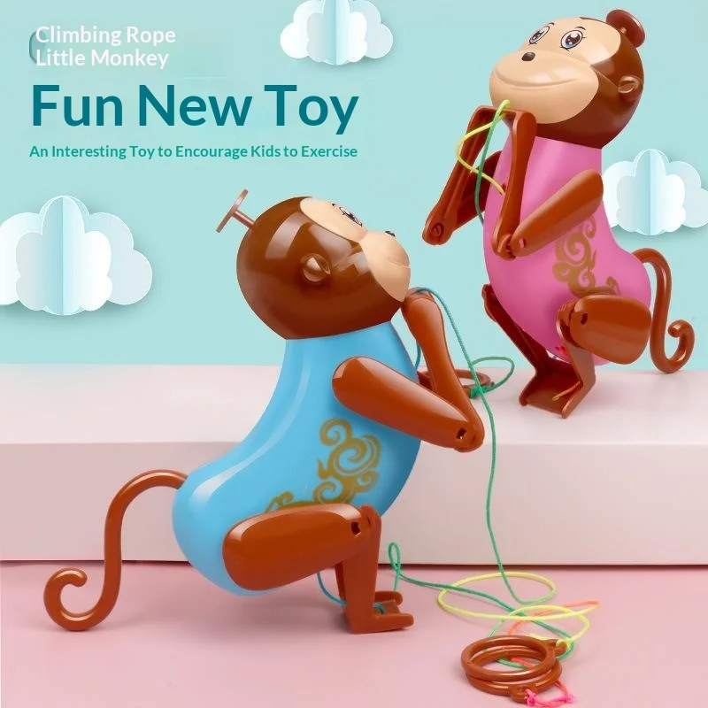 Cartoon Monkey Rope Climbing Toy for Kids Pull Line Game Interactive Play Set Early Education Gift for Children