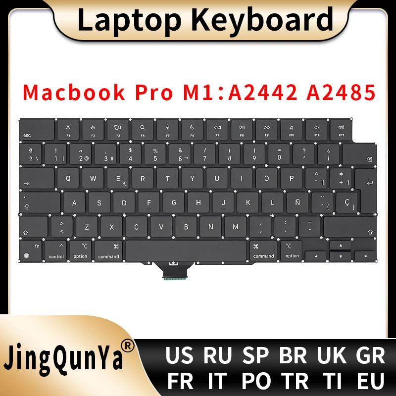 

US/UK/RU/GR/FR/SP/BR/IT/PT/PO/TR/TI Layout Keyboard for Macbook M1 Pro Retina 14" 16 inches A2338 Replacement