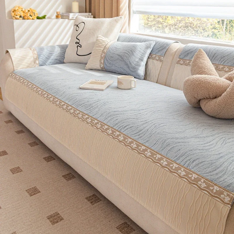Modern Sofa Cushion Universal in All Seasons New High-end Fixed Non-slip Seat Cushion One Piece Seat High Quality Solid Color