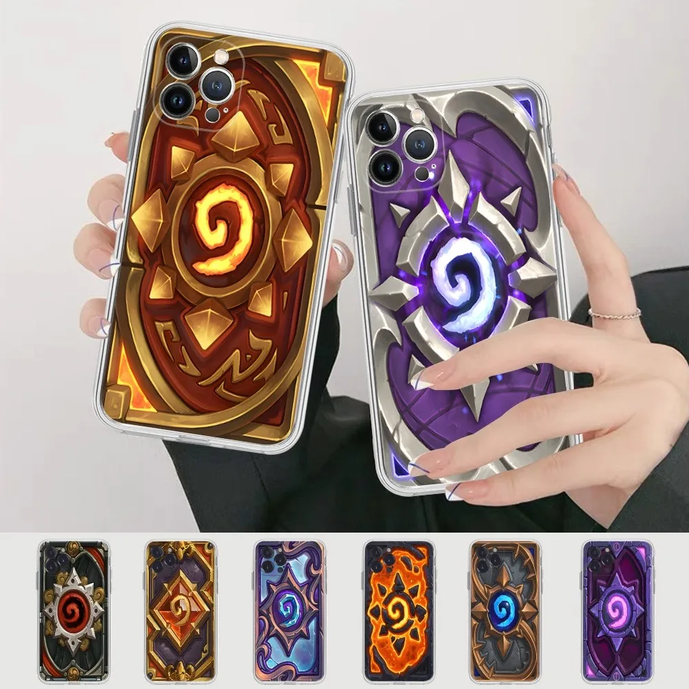 H-Hearthstone Card Backs Phone Case For IPhone 16 15 8 7 6 6S Plus X SE XR XS 14 11 12 13 Mini Pro Max Mobile Case