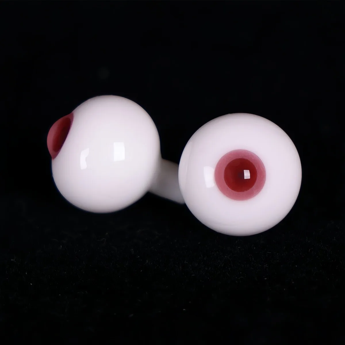 BJD Glass Eye 10mm Burgundy Colored Eyeballs Small Iris Quarter Eye Red 02