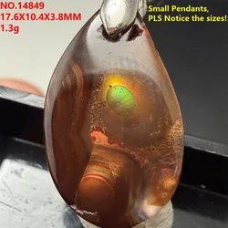 New Stock Small Natural Rare Fire Agate Pendants Necklaces for Women Red Purple Green Light Bubbles Beads Jewelry Healing S925