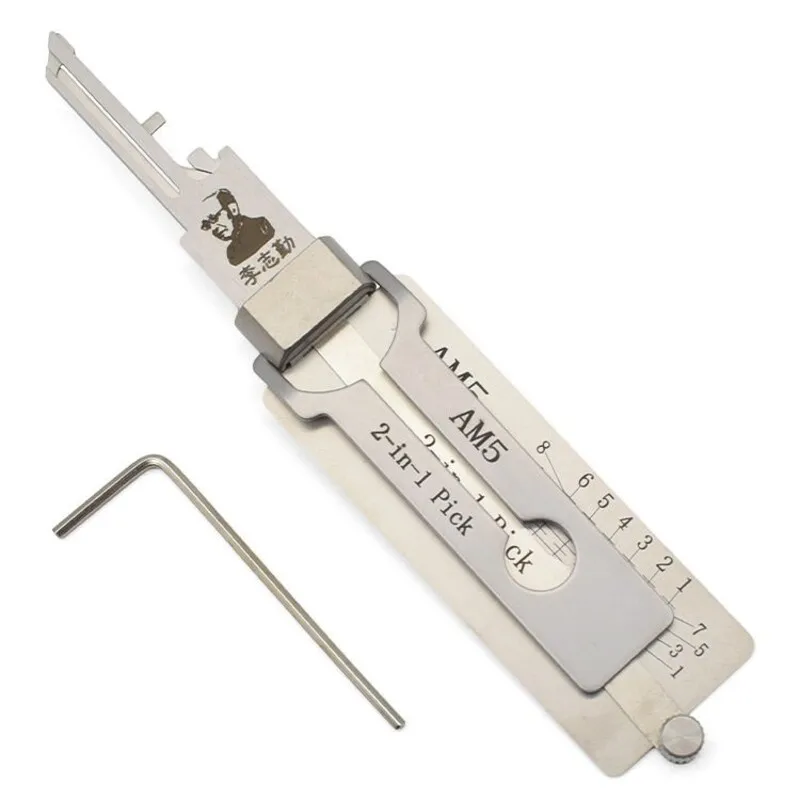 Lishi AM5 2 in 1 Locksmith Tool Lock Pick & Decoder Flat Milling for ABUS Home Door Civil Lock