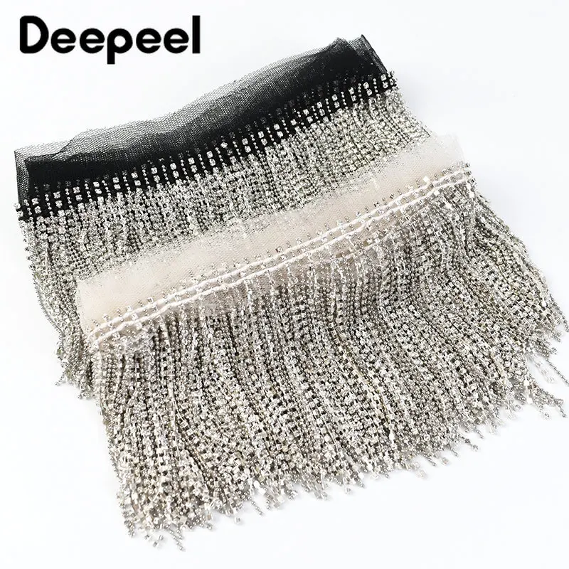 1 stocznia 9cm Rhinestone Fringe Tassel brokat koronki wykończenia wyszywana kryształkami aplikacja kurtka sukienka wstążka dekoracyjna akcesoria do