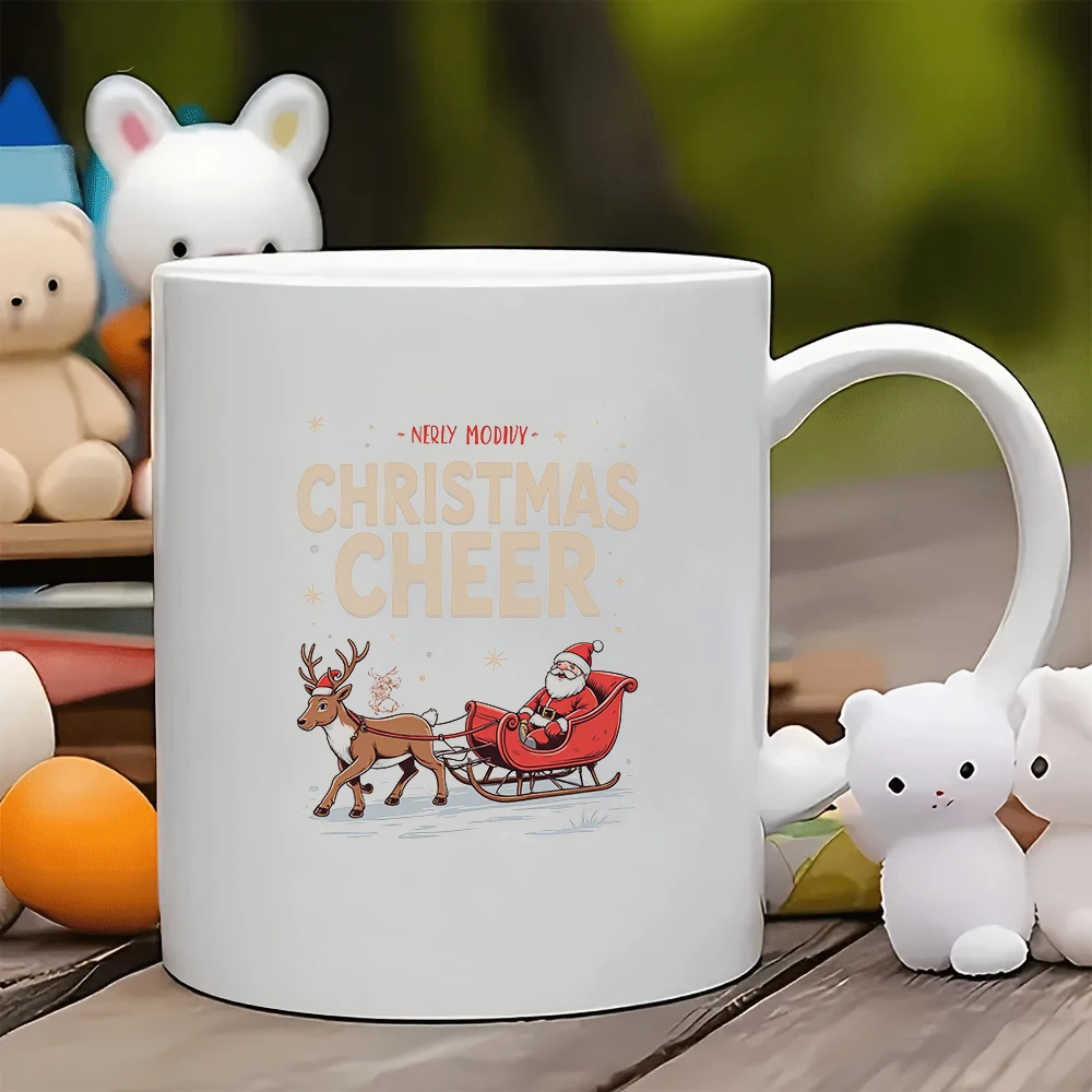

11oz Cup + Adorable Santa Claus Sleigh + Cozy Christmas Cup - Christmas Gift Kids Cup Family Office Coffee Cup Set