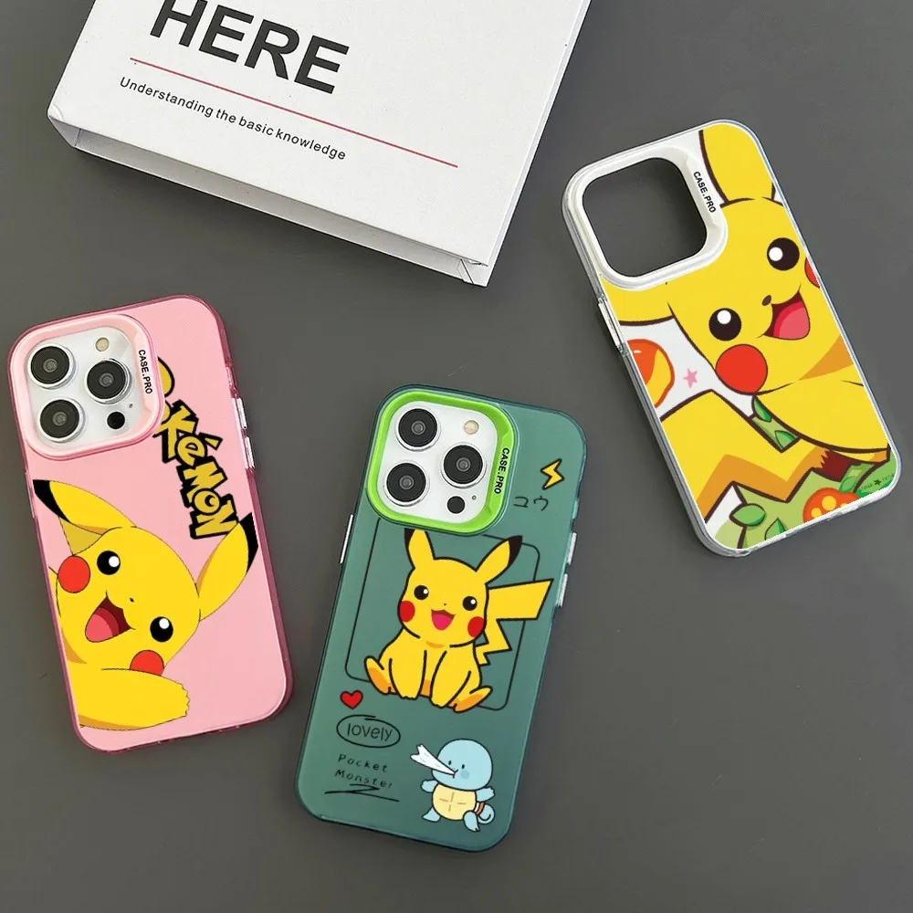 Pokmon Cartoon Pikachu Phone Case For iPhone 15 14 12 11 13 PRO MAX Plus Shockproof Back Cover