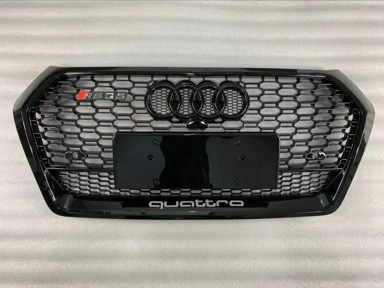 Front Grille For Audi Q5 Honeycomb Grille ABS Q5 RSQ5 2018-2020  Black Frame Car Grilles