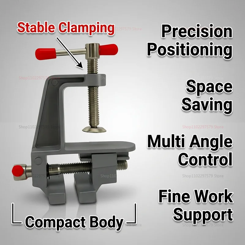 Aluminum Mini Table Clamp Small Bench Vice Jewelry Hobby Clamp for DIY Crafts Jewelry Repair Mold Making Portable Workbench Tool
