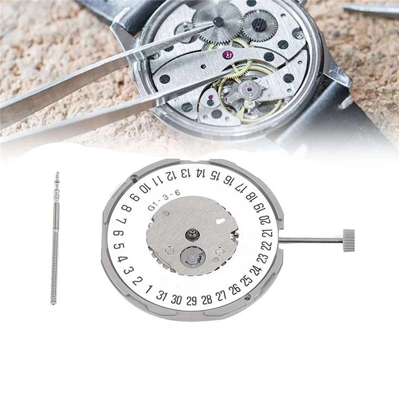 GM10/GM12 Watch Movement GM12 Six-Point Calendar+0Mm Three-Pin High-Precision Mechanical Watch Movement Replacement