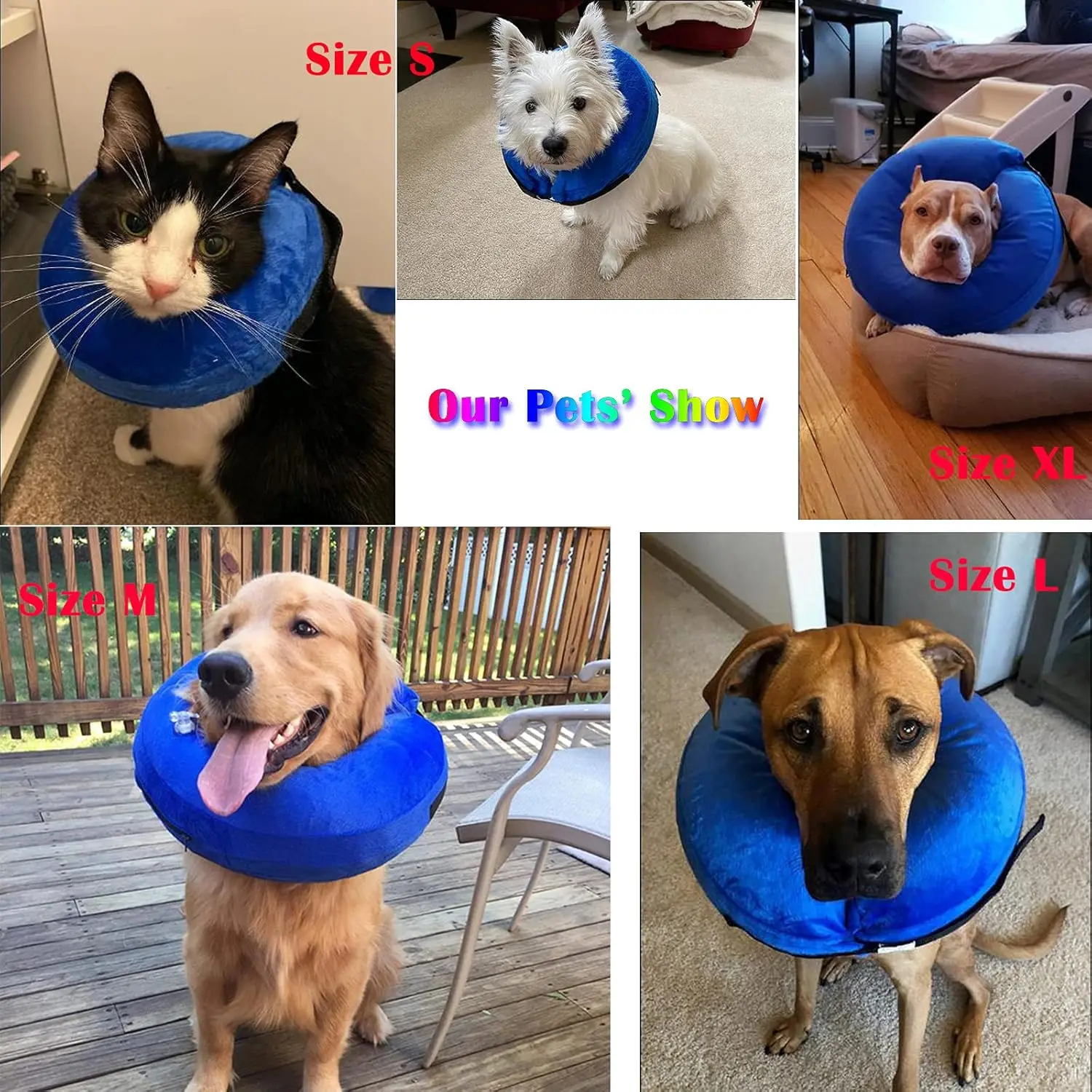 Soft Inflatable Dog Cone Collar Alternative for Small Medium Large Dogs, Neck Recovery E-Collar Donut Collar After Surgery