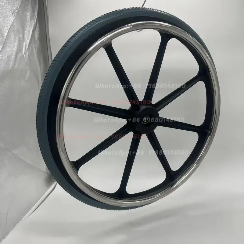 24 Inch Quick Release Rear Wheel MN20‑RW3 Wheelchair Accessory Magnesium Aluminum Spokes Black Red