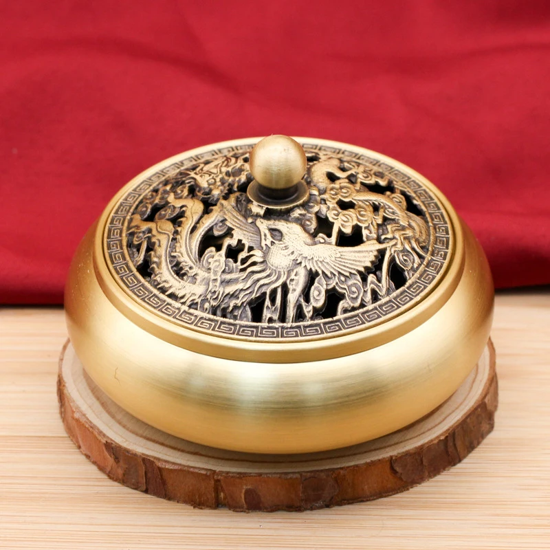 brass responds to every request, hundred-blessing burner, the incense sticks placed in front of B