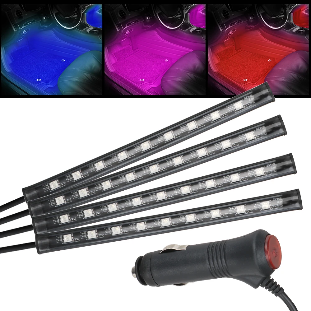 Auto Decoration LED Car Foot Light Ambient Lamp Atmosphere Lamp 24/36/48/72 LED