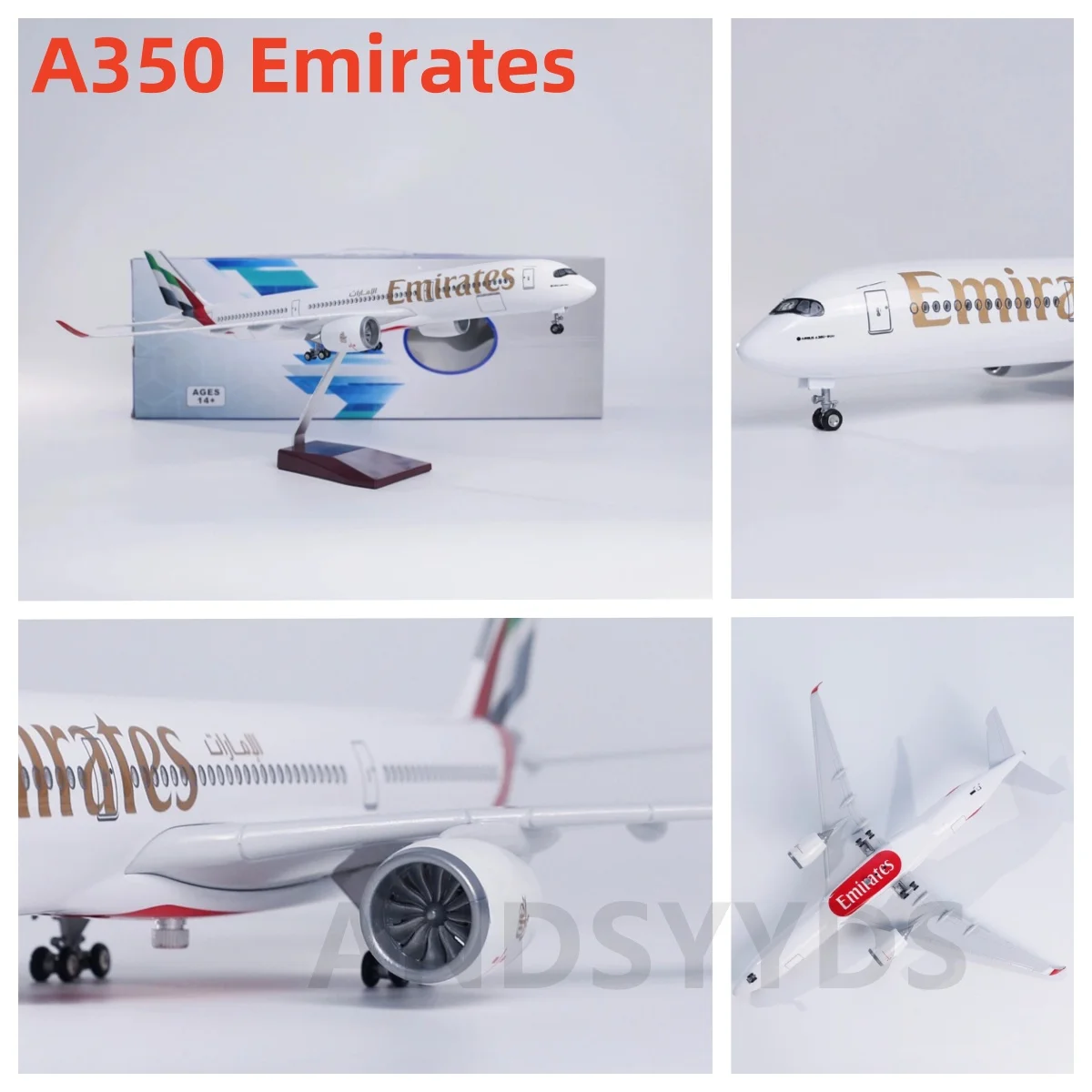 

47cm scale aircraft Emirates UAE A350 Plane Model Resin Diecast airplane kids toys With Landing Gear Collection Display Gifts