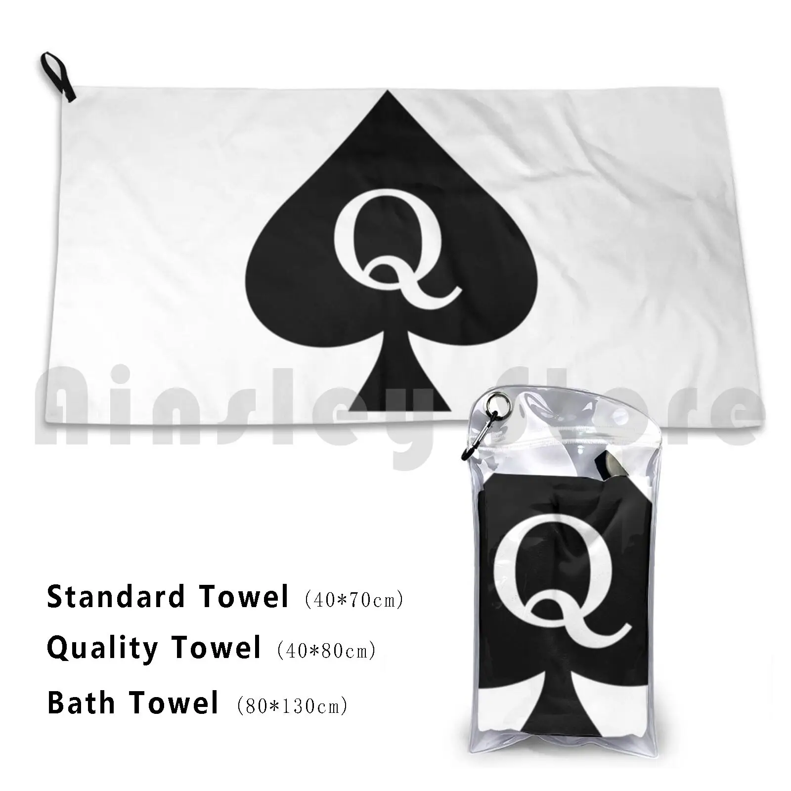 Queen Of Spades ( White ) Custom Towel Bath Towel Cuckold Hotwife Cuck Queen Of Spades Cuckqueen Swinger