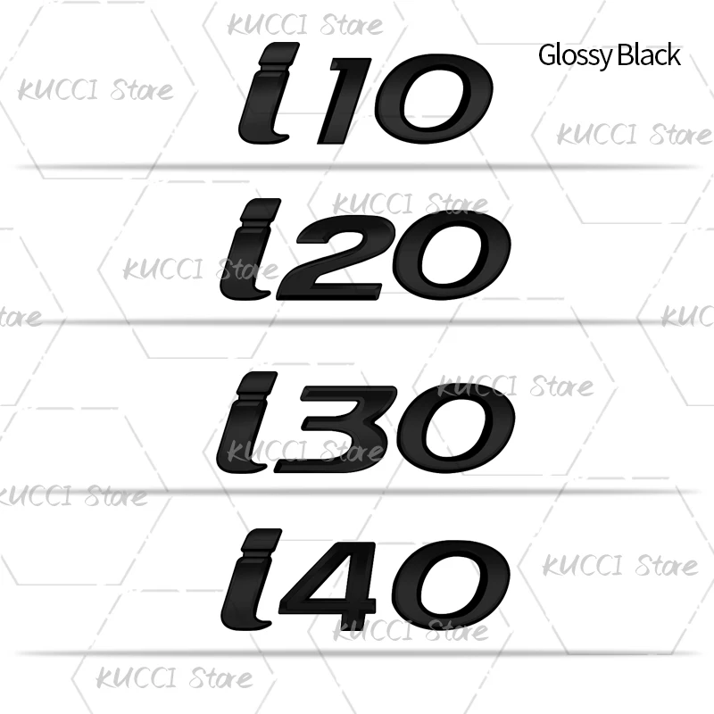 3D Car Sticker I30 I40 I10 I20 Logo Metal Emblem Badge Decals For N Line Elantra Santa Fe Sonata Kona Solaris Accent