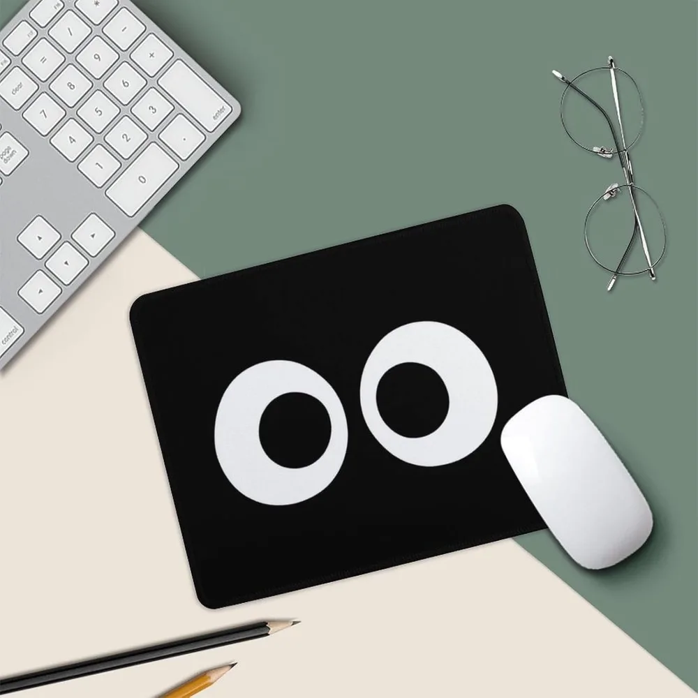 Mouse pad minimalista com design de olho de desenho animado para mesas de escritório e laptop com base de borracha antiderrapante