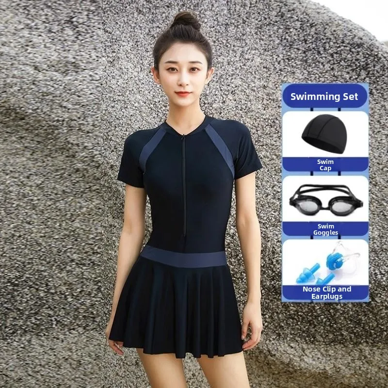 

Консервативный спортивный слитный купальник для женщин, для начинающих пловцов, профессиональный тренировочный костюм, быстросохнущий, из полиэфирного волокна