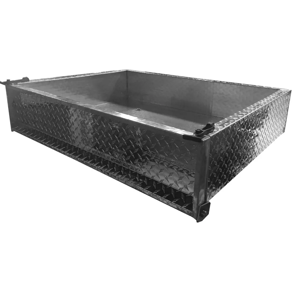 Golf Cart Cargo Box | Universal Fit | Compatible with Club Car, EZGO, Yamaha and Other Makes & Models | Aluminum Diamond Plate