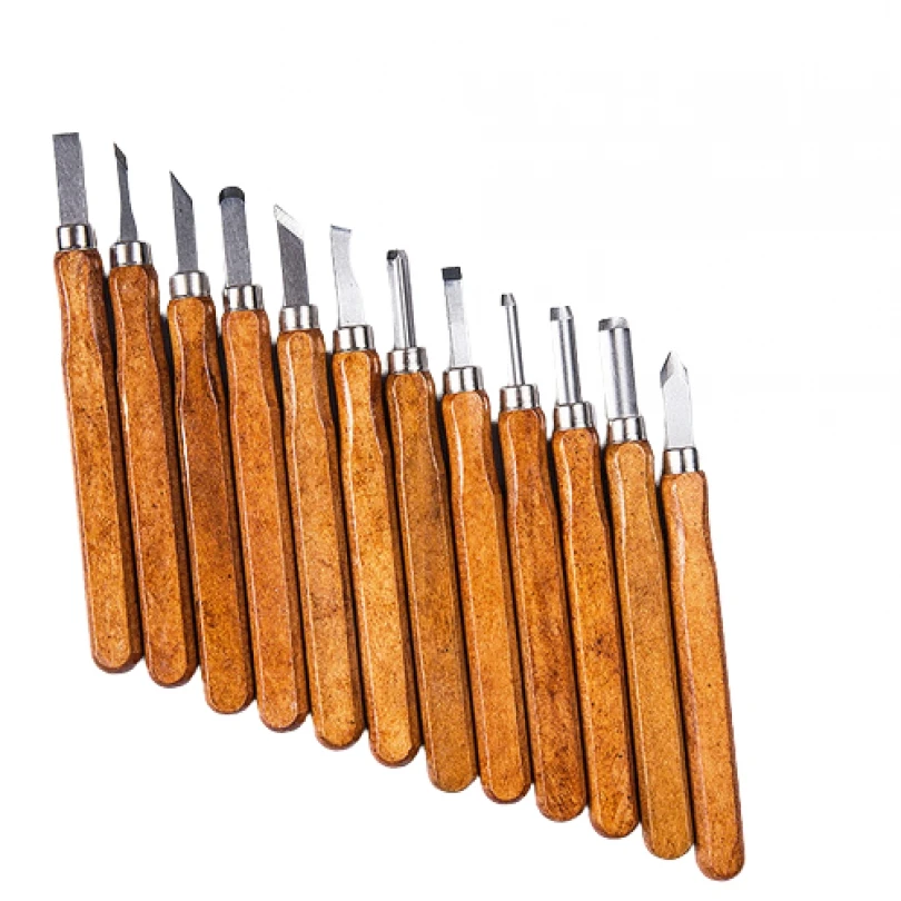 

12pcs Imitation Mahogany Wood Carving Chisels Tools Set for Basic Detailed Woodworking Engraving Carving Cutter Repair Tools