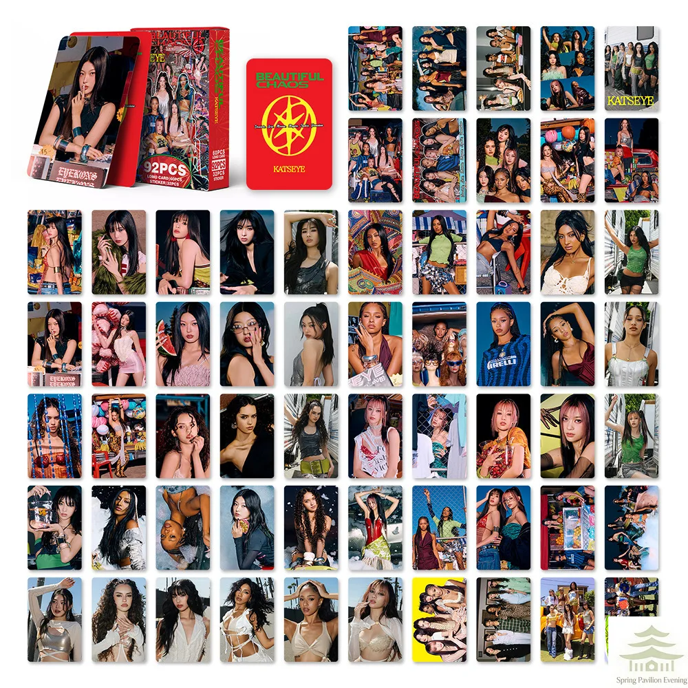 

Набор из 92 фотокарточек Kpop Idol KATSEYE из нового альбома BEAUTIFULCHAOS, Lomo-карточки LARA DANIELA с HD-печатью, фотокарточки и стикеры MANON MEGAN, подарок для фанатов