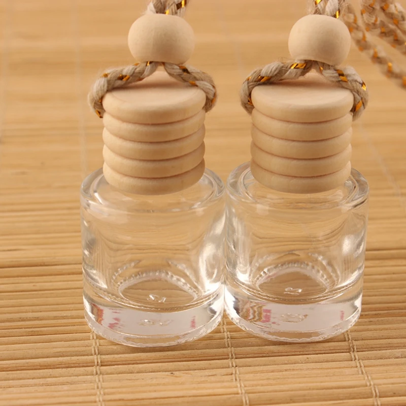 10Pcs Car Hanging Glass Bottle Empty Dispenser Refillable Essential Oils Diffuser Air Fresher Dropshipping