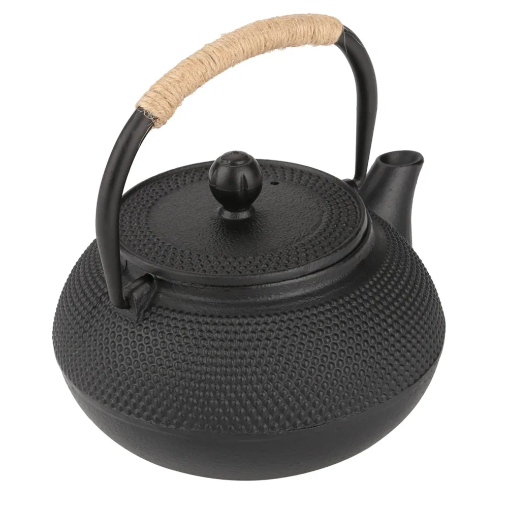 

800ml Capacity Cast Iron Teapot Removable Infuser Stovetop Safe Japanese Style Teapot Black Cast Iron Tea Kettle Tea Lovers