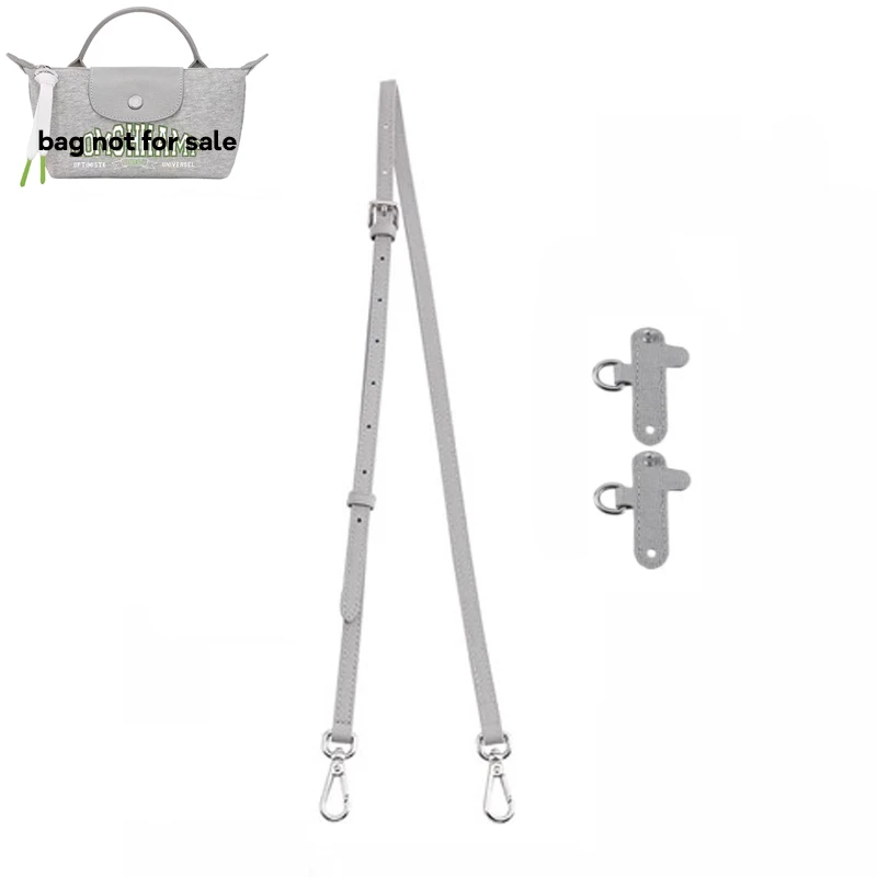 Leather Strap for Longchamp Mini Bag Shoulder Adjustable Strap New Gray Mini Punch-free Modification Bag Accessories