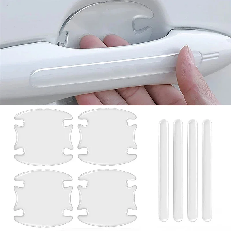 Transparent Anti-collision Car Door Handle Protective Sticker Wear Resistant Scratch Resistant Black Strip Door Bowl Stickers