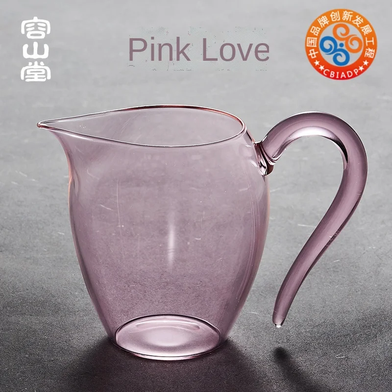 

Cloud Pink Glass Tea Strainer Pitcher Suit Thick Heat-Resistant Tea Pot Tea Pitcher Female Kung Fu Tea Utensils