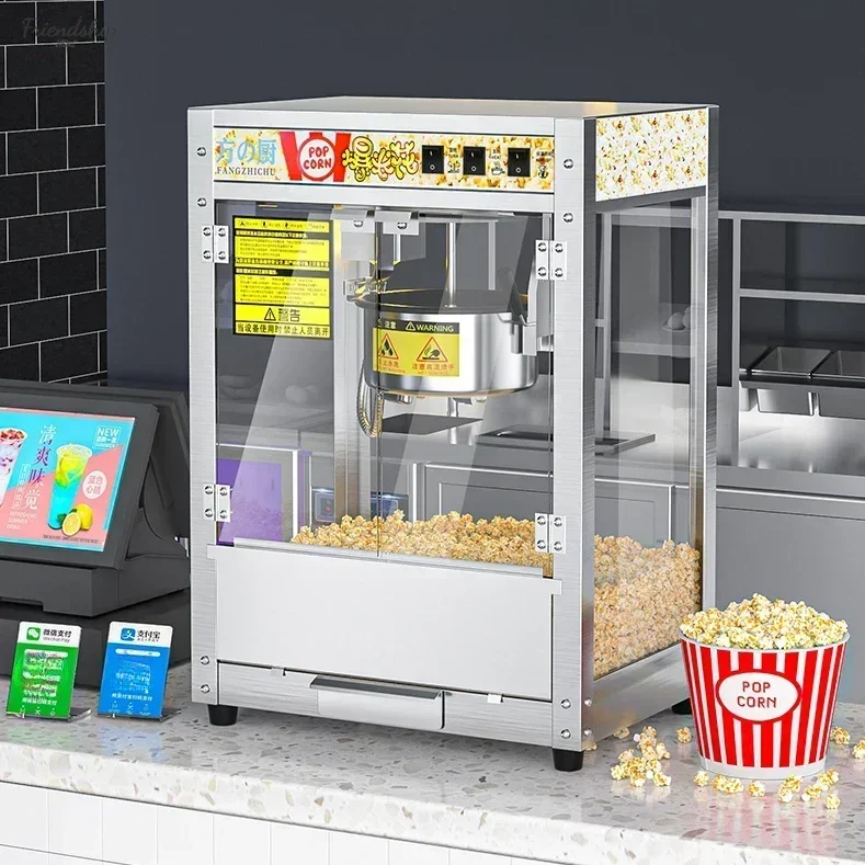 

Commercial stainless steel popcorn machine. Automatic. Electric/gas. For stalls. New.