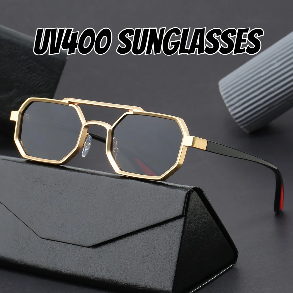 

Men's New Fashion Square Full-Frame Sunglasses Metal Frame Driving Glasses Unisex UV400 Outdoor Travel Sun Protection Eyewear