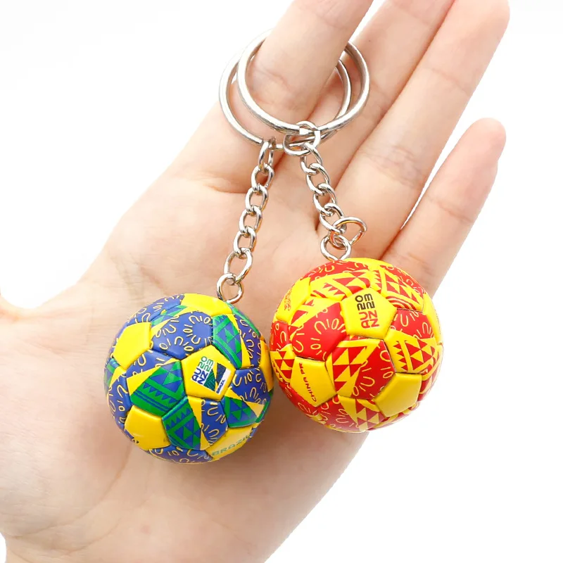 2022 European Fans Souvenir Boy Mini Football Imitation Leather Keychain Phone Fashion Pendant Keyring Exquisite Gift Kid Toys