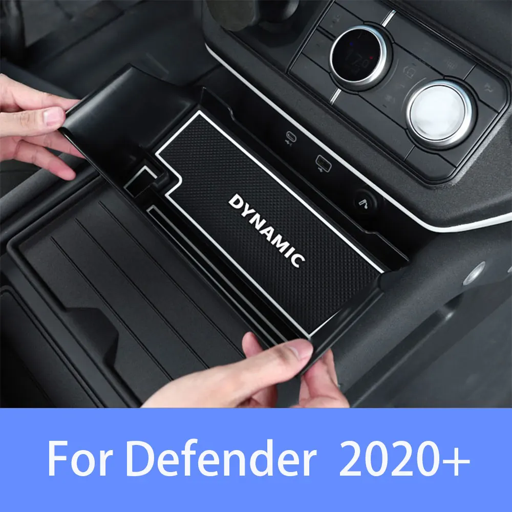 For Land Rover Defender 90 110 130 2020-2024 Car Styling ABS Black Car Central Storage Box Phone Box Car Accessories Black ABS